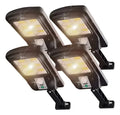 Pack 4 Foco Solar Led Exterior Con Sensor De Movimiento Ip65 Negro