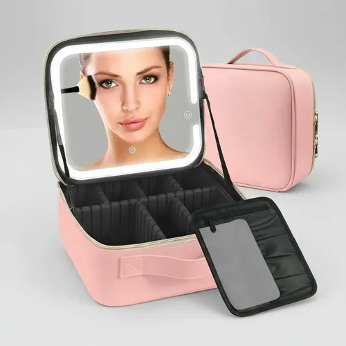 Maleta Maquillaje Con Luz Maletin Cosmetiquero Organizador