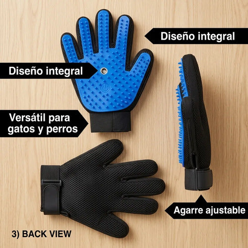Guante Perro Gato Limpieza Automática Vapor Eliminador Pelo Azul