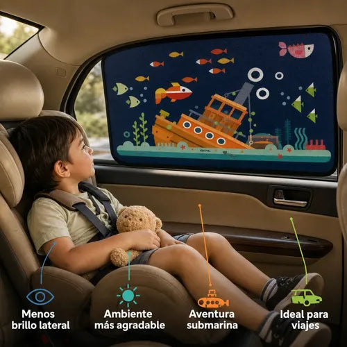 Quitasol Parasol Parabrisas Cortina Niños Ventana Magnético