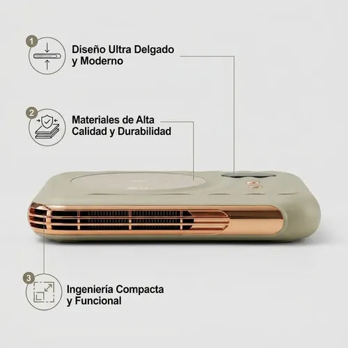 Calefactor De Mesa Eléctrico Calentador De Taza 2 En 1 Beige Plano
