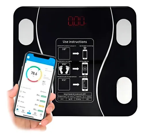 Balanza Baño Digital Inteligente Bluetooth Peso Grasa Imc