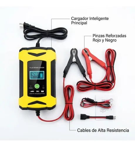 Cargador Partidor De Batería Auto Moto Portátil 12v 6a