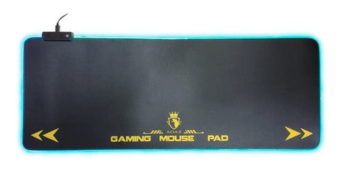 Mouse Pad Gamer Rgb Led Colores Xxl S4000 80x30cm 4mm Usb Negro