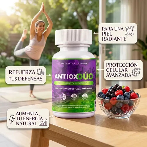 Suplemento Antiox Duo Regenerador Celular Vitamina C B12 Maqui - Acai