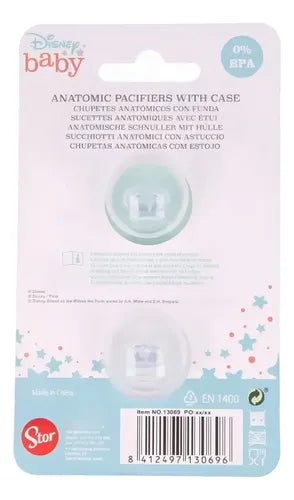 Pack X2 Chupetes Stor Disney Baby Silicona Rosa Mickey Mouse 0-6 Meses