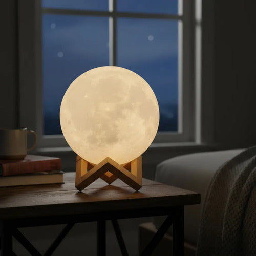 Lámpara Luna 3d Táctil Led 16 Colores Usb