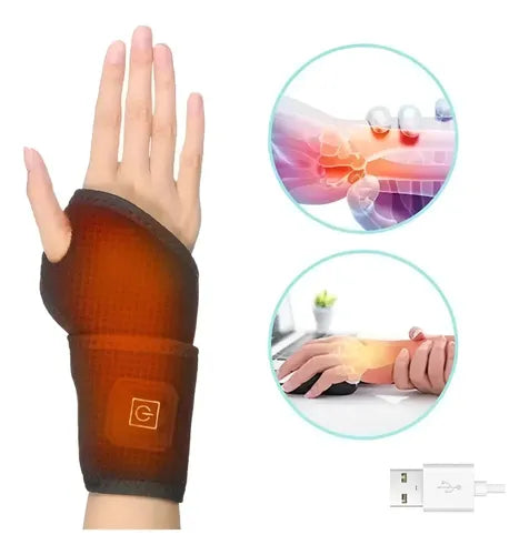 Muñequera Guante Térmico Tunel Carpiano Tendinitis Artritis Negro Ajustable