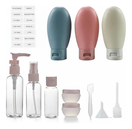 Juego Botellas Viaje Envase Loción Botella Pulverizador Variado