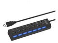 Hub 7 Puertos Multi Usb 2.0 Con Interruptor E Indicador Luz