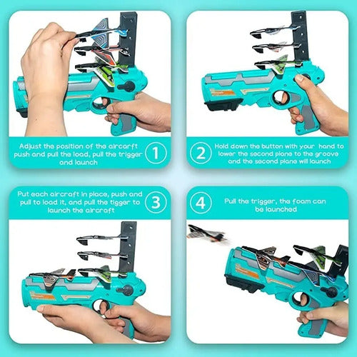 Juego De Eyección Pistola Air Battlegame Expulsión A Click Azul
