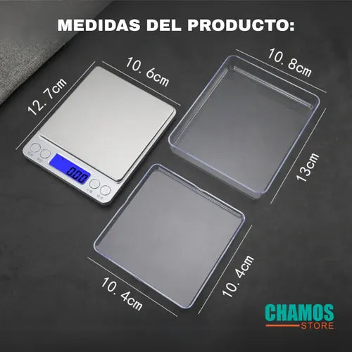 Pesa Gramera Joyeria Y Cocina Precision 0.1 - 500gr Báscula Plateado
