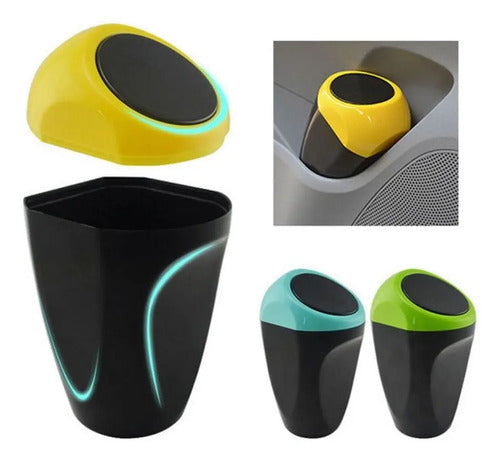 Mini Basurero Auto Portátil Organizador Automático Negro Verde