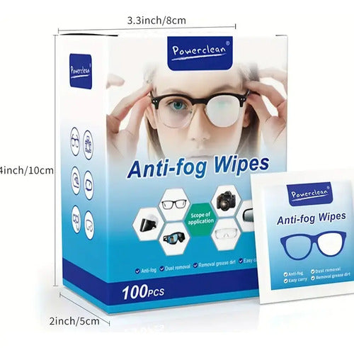 Paños Antiempañante Anti Fog Lentes Pack X 100 Blanco