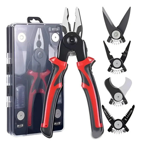 Kit Alicates 5 En 1 Cabezal Intercambiable Multiusos