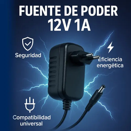 Fuente De Poder Adaptador Transformador Dc 12v 1a Negro