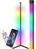 Lampara Lineal Esquina Ambiental Led Multicolor Rgb Control Negro