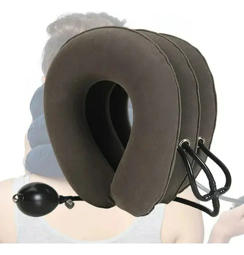Cojín Inflable Collar Cervical Alivia Dolor Envío Gratis Marrón