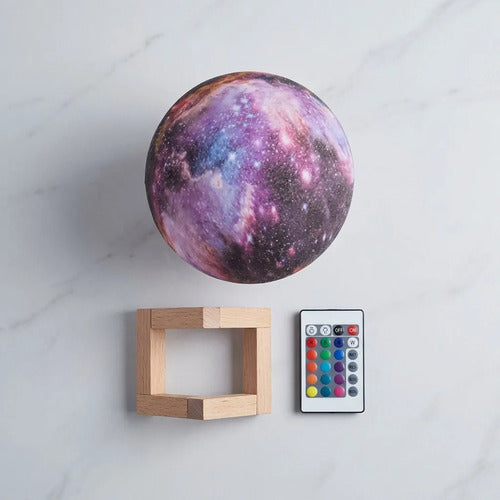 Lámpara Luna Galaxia 3d 16 Colores Recargable Rgb + Control