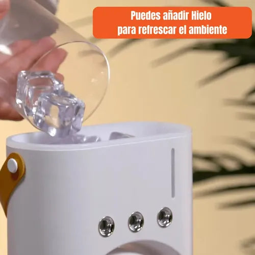 Doble Ventilador De Aire Frío Humidificador Para Escritorio Blanco