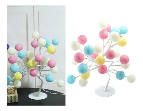 Lampara Mesa De Noche Decorativa Diseño Estilo Árbol Bonsái Blanco