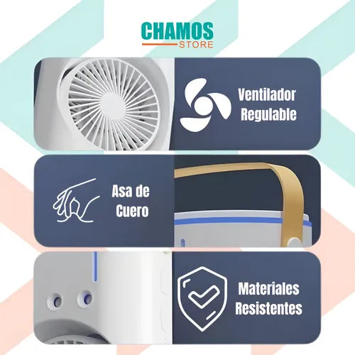 Doble Ventilador De Aire Frío Humidificador Para Escritorio Blanco