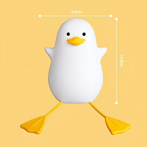 Lampara De Noche Usb Lampara Pato Colores Sensor Tactil Blanco Silicona