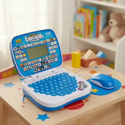 Computador Educativo Juego Didáctico Para Niños Con Sonidos Azul