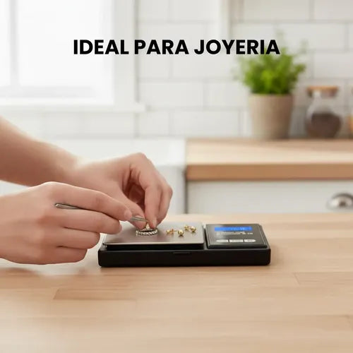 Balanza Gramera Digital Portatil Capacidad 0.1g A 500g Joyas Negro