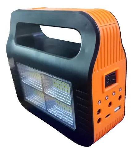 Kit Solar Con Panel De Emergencia Usb 2 Ampolletas Negro