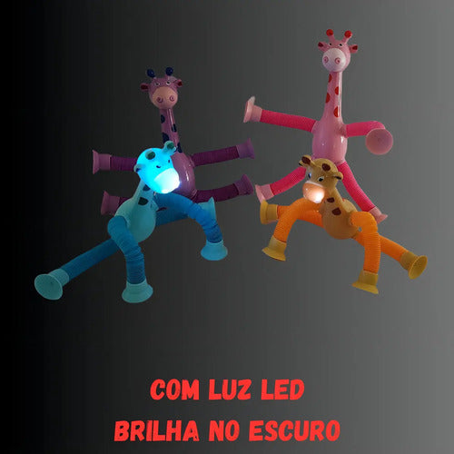 Juego De 4 Jirafas Pop It Tube, Divertido Juguete Para Esti Coloridos