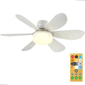 Ventilador De Techo Con Luz Led E27 Silencioso Control Blanco Plástico 5