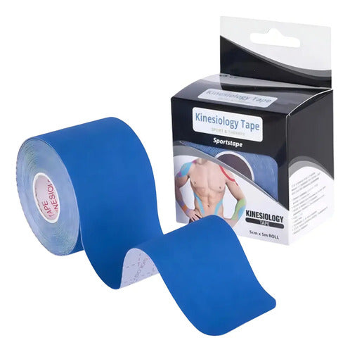 Cinta Venda Tape Kinesiológico Adhesivo 5cmx5m Neuromuscular Negro/rosa/beige/azul