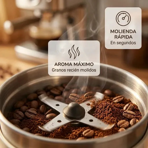 Molino Moledor Cafe Electrico + Cafetera Italiana 6 Tazas Café De Especialidad Set De Café Diseño Premium Combo Cafetera Y Molinillo Set Cafetera Italiana Y Moledor