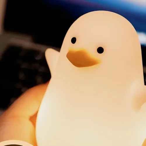 Lampara De Noche Usb Lampara Pato Colores Sensor Tactil Blanco Silicona