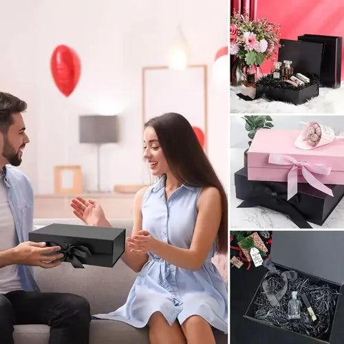 Caja De Tapa Premium Tapa Dura Gift Box Color Negro