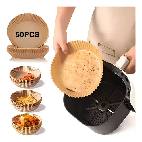 Papel Freidora 50 Unidades Forros Desechables Air Fryer 20cm