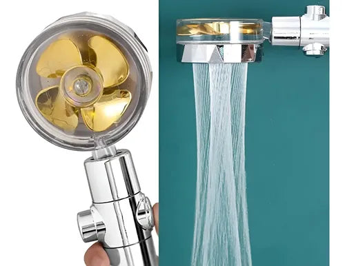 Ducha Tik Tok Con Hélice De Alta Presión Cabezal Con Filtro Dorado