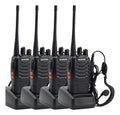 Kit X 4 Handy Baofeng Radio Walkie Talkie Bf888s 16ch Uhf + Auricular Manos Libres Bandas De Frecuencia 16 Color Negro