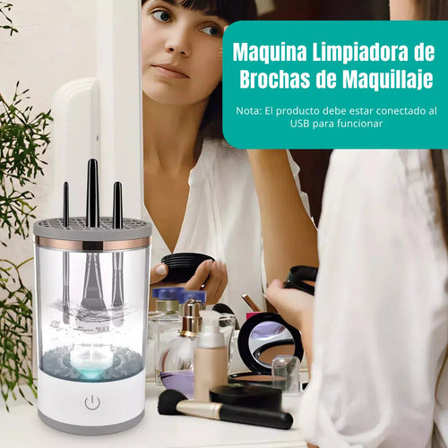 Maquina Limpiadora De Brochas Portátil Eléctrico Automático Blanco