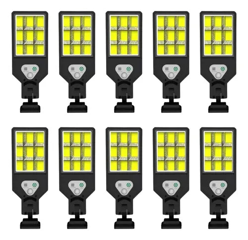 Pack X10 Focos Led Ip65 Exterior Con Sensor Reflector Solar Negro Blanco Neutro