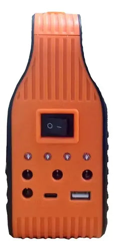 Kit Solar Con Panel De Emergencia Usb 2 Ampolletas Negro