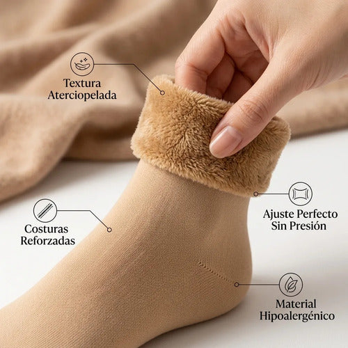 Pack X48 Pares Calcetines Termicos Medias Polar Frio Unicolor Talla Unica Calcetines Por Docena Al Por Mayor Color Piel Unica