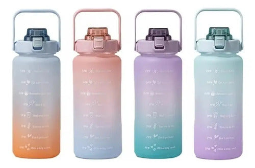 Termo Motivacional Capacidad 2 Litros Botella Color Morado
