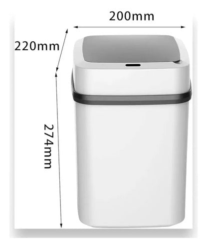 Papelera Basureo Inteligente Con Sensor De Movimiento Blanco