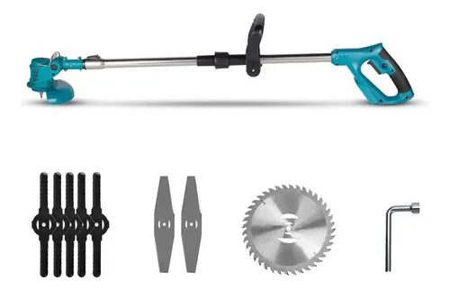 Kit Cortadora Orilladora Podadora Césped + Mini Motosierra Azul