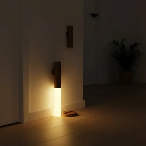 Packx2 Lámpara Recargable Madera Portátil Sensor Movimiento Maderaq3