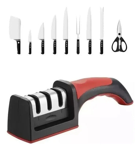 Afilador Mohits De Cuchillos Tijeras 3 Etapas Acero