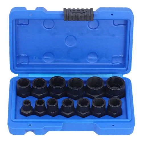 Set Extractores Pernos Tuercas Rodadas 13 Pcs 9 A 19mm Acero
