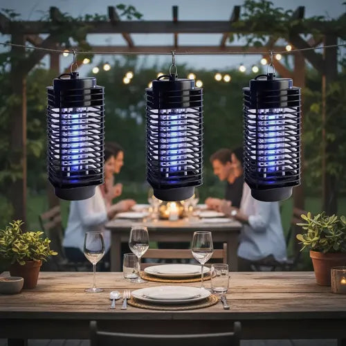 Lampara Uv Para Mosquitos Pack 3 Eliminador De Insectos Usb Negro